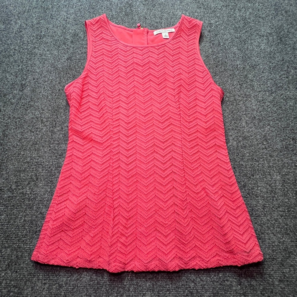 Banana Republic Womens Coral Pink Lace Sleeveless Shell Top 0  Work Evening